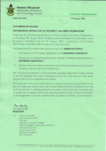 Knust suspension letter